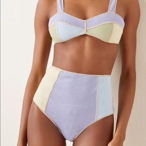 Oseree Lumière colorblocked bikini set